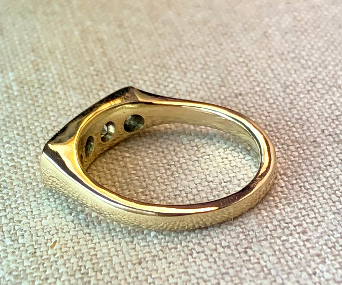 European Cut Diamond Bar Ring