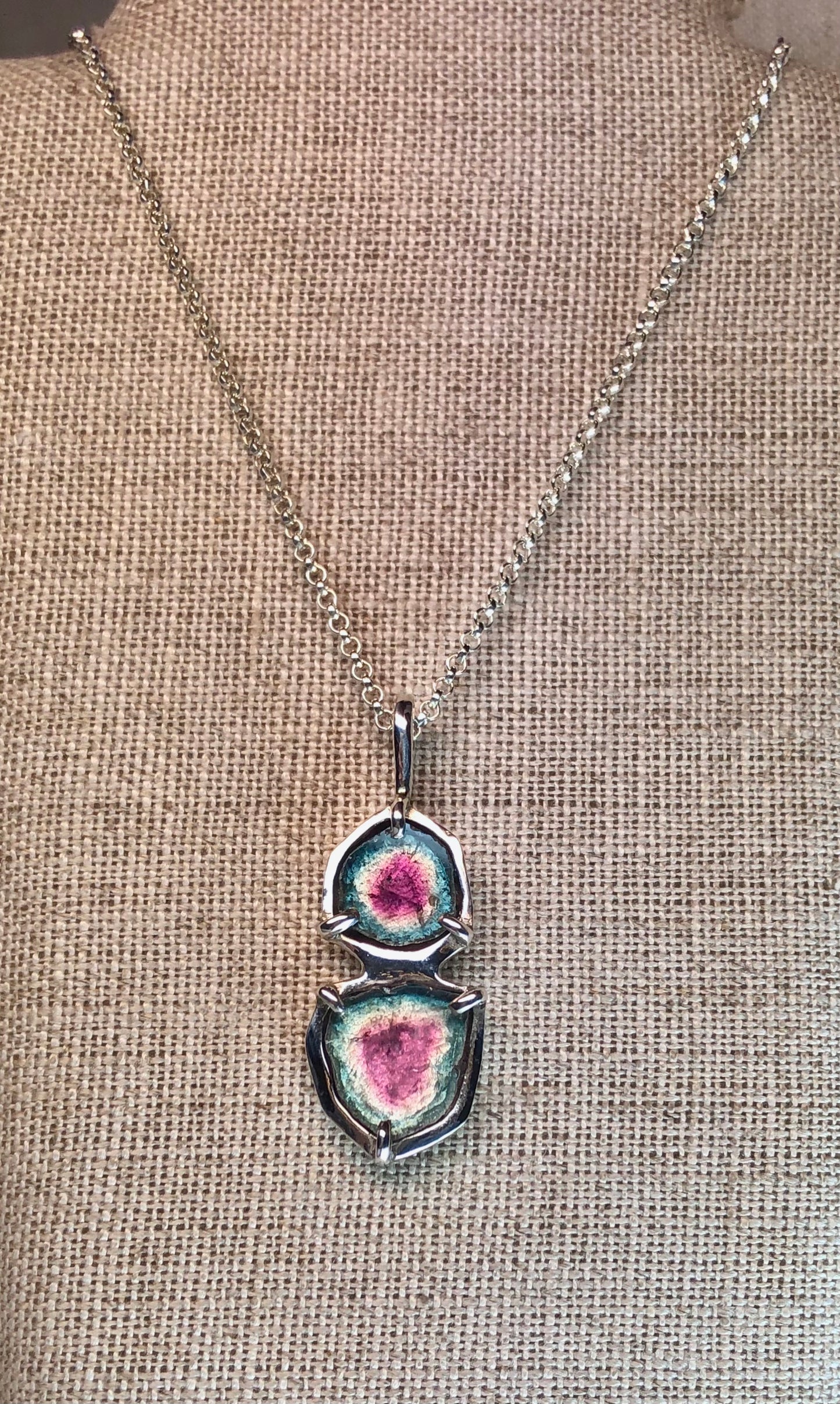 Double Watermelon Tourmaline Necklace