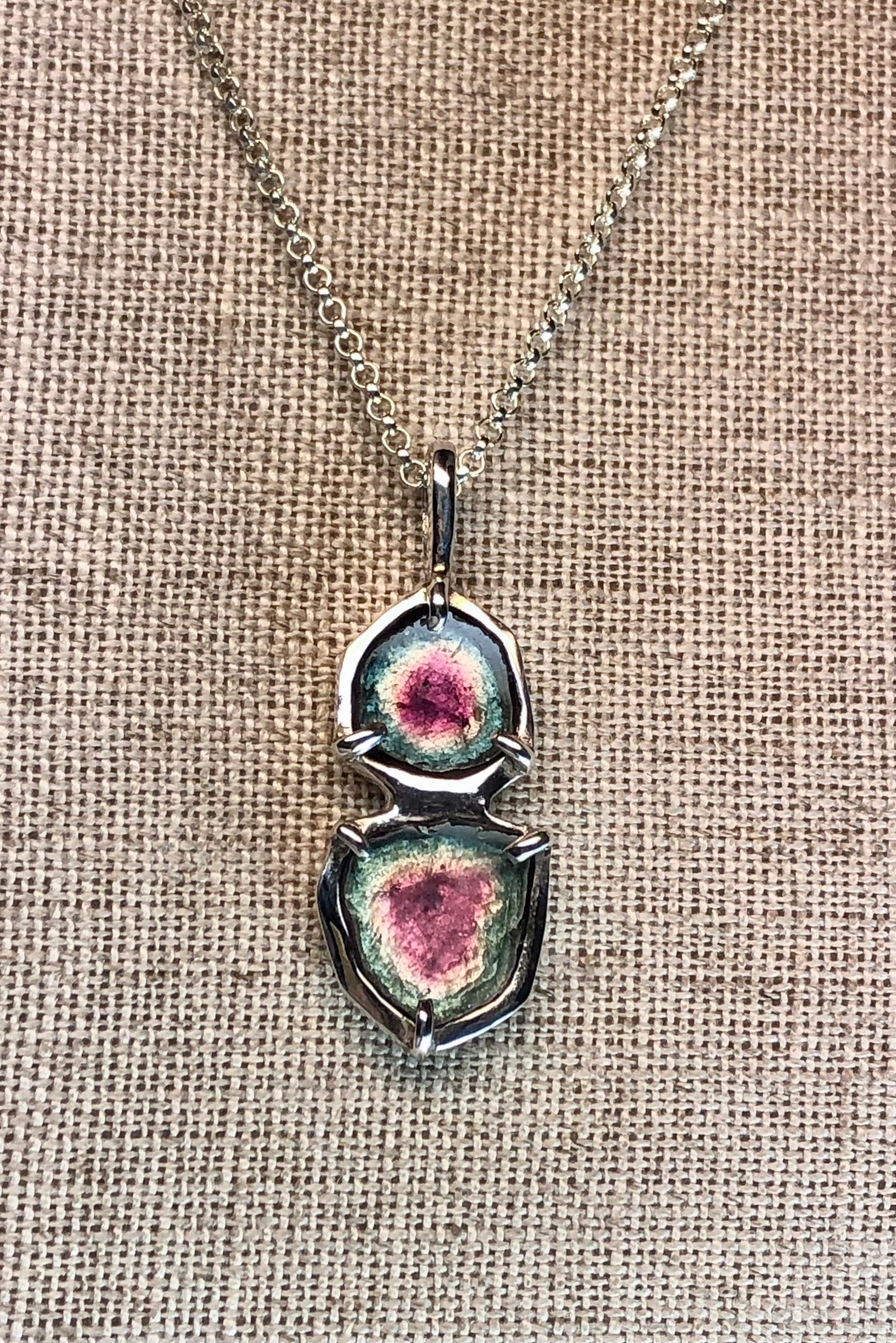 Double Watermelon Tourmaline Necklace
