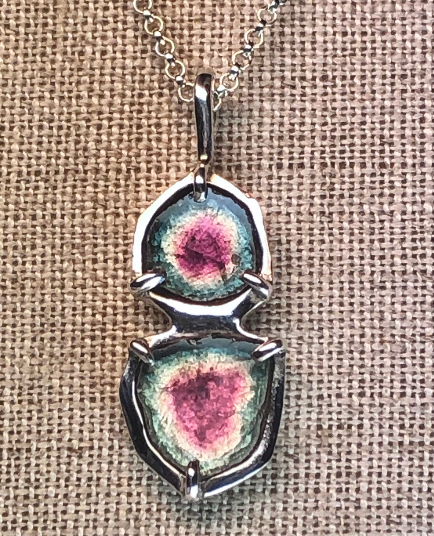 Double Watermelon Tourmaline Necklace