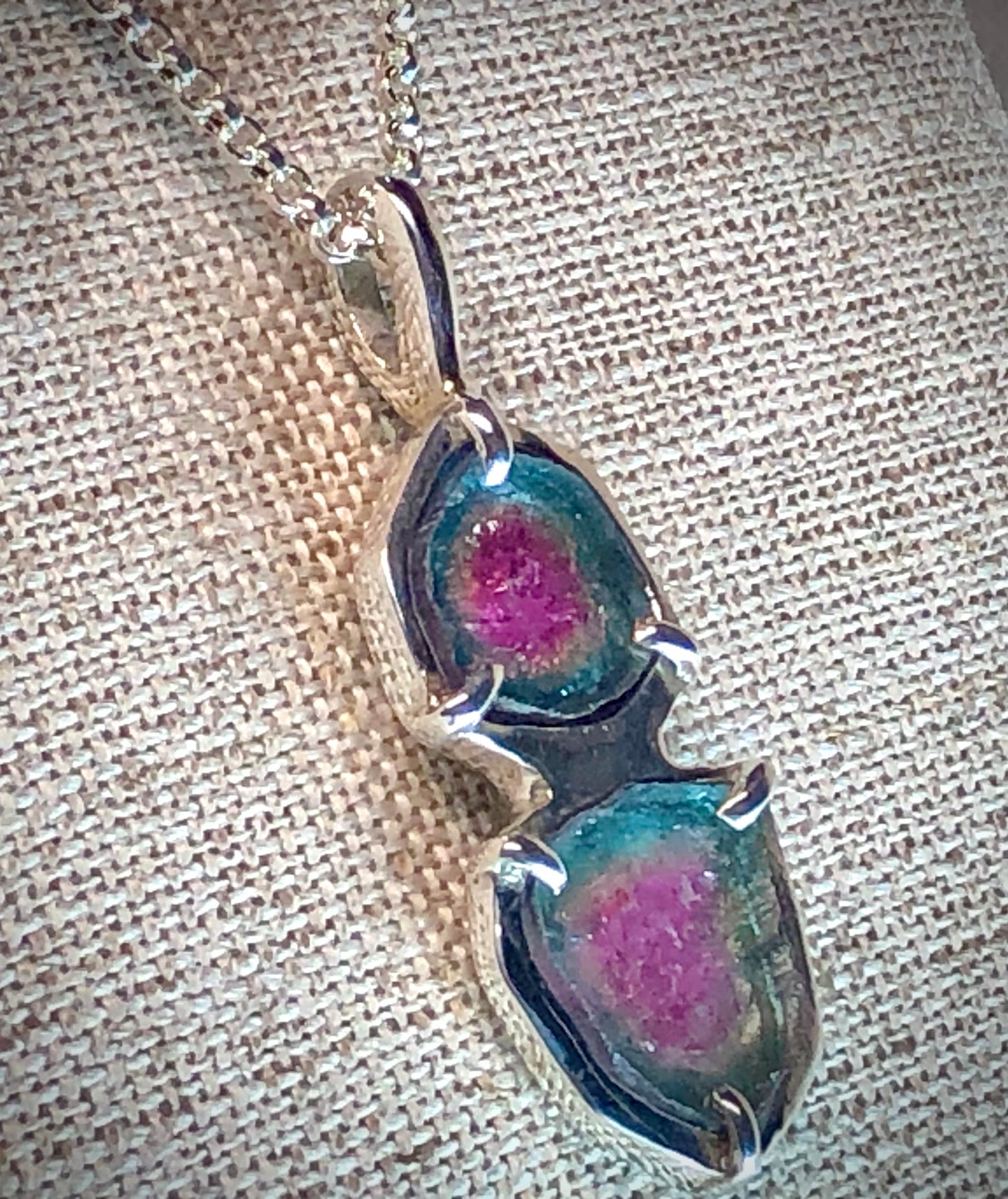 Double Watermelon Tourmaline Necklace