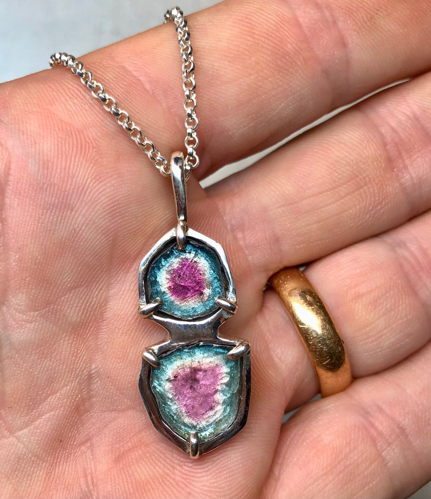 Double Watermelon Tourmaline Necklace