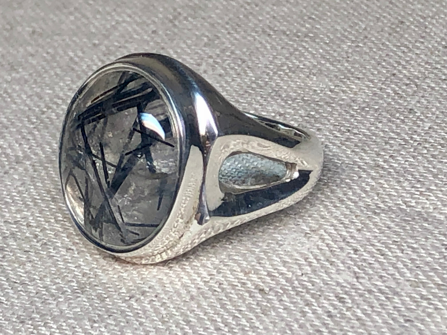 Tourmalinated Quartz Ring