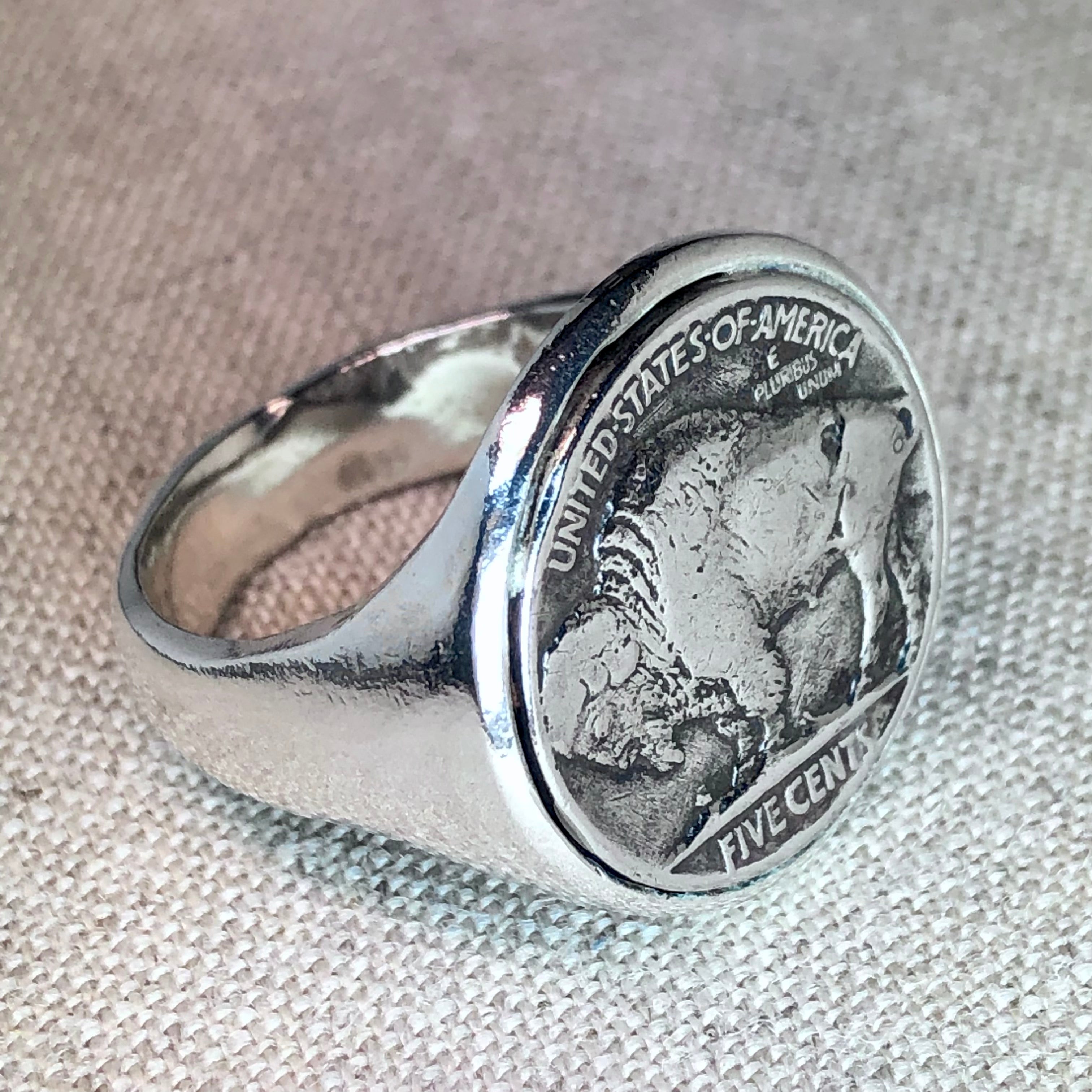 Buffalo nickel coin on sale ring