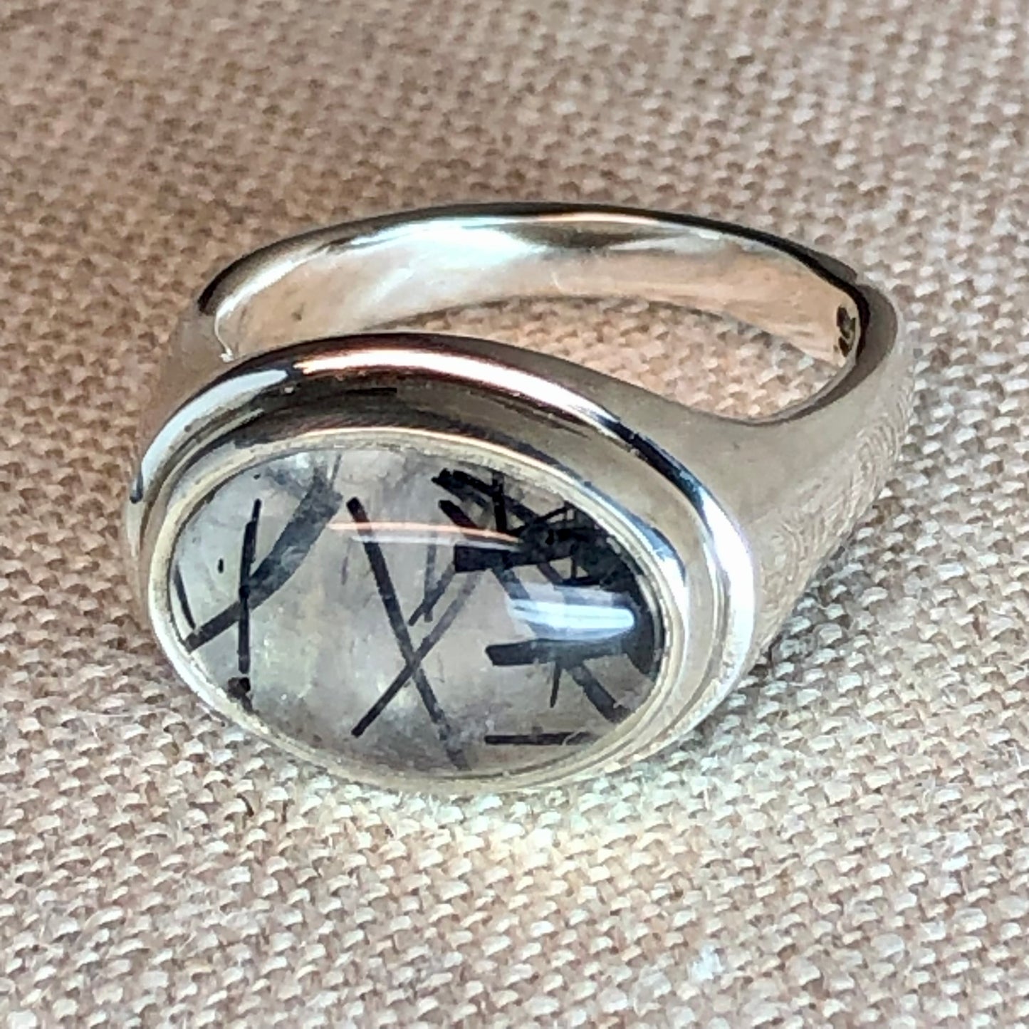 Tourmalinated Quartz Ring