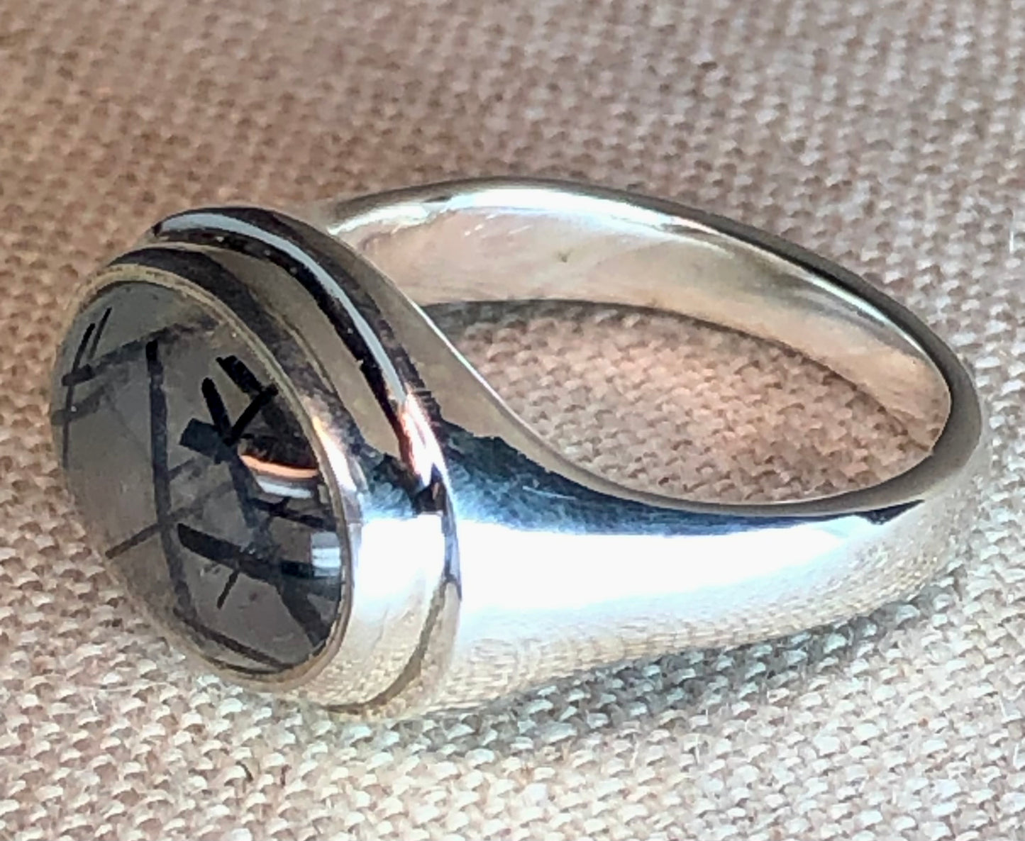 Tourmalinated Quartz Ring