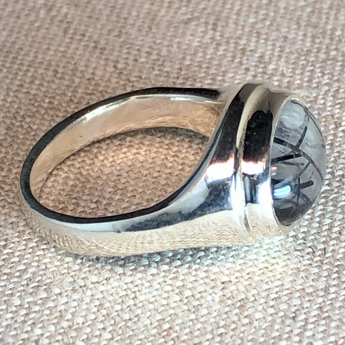 Tourmalinated Quartz Ring