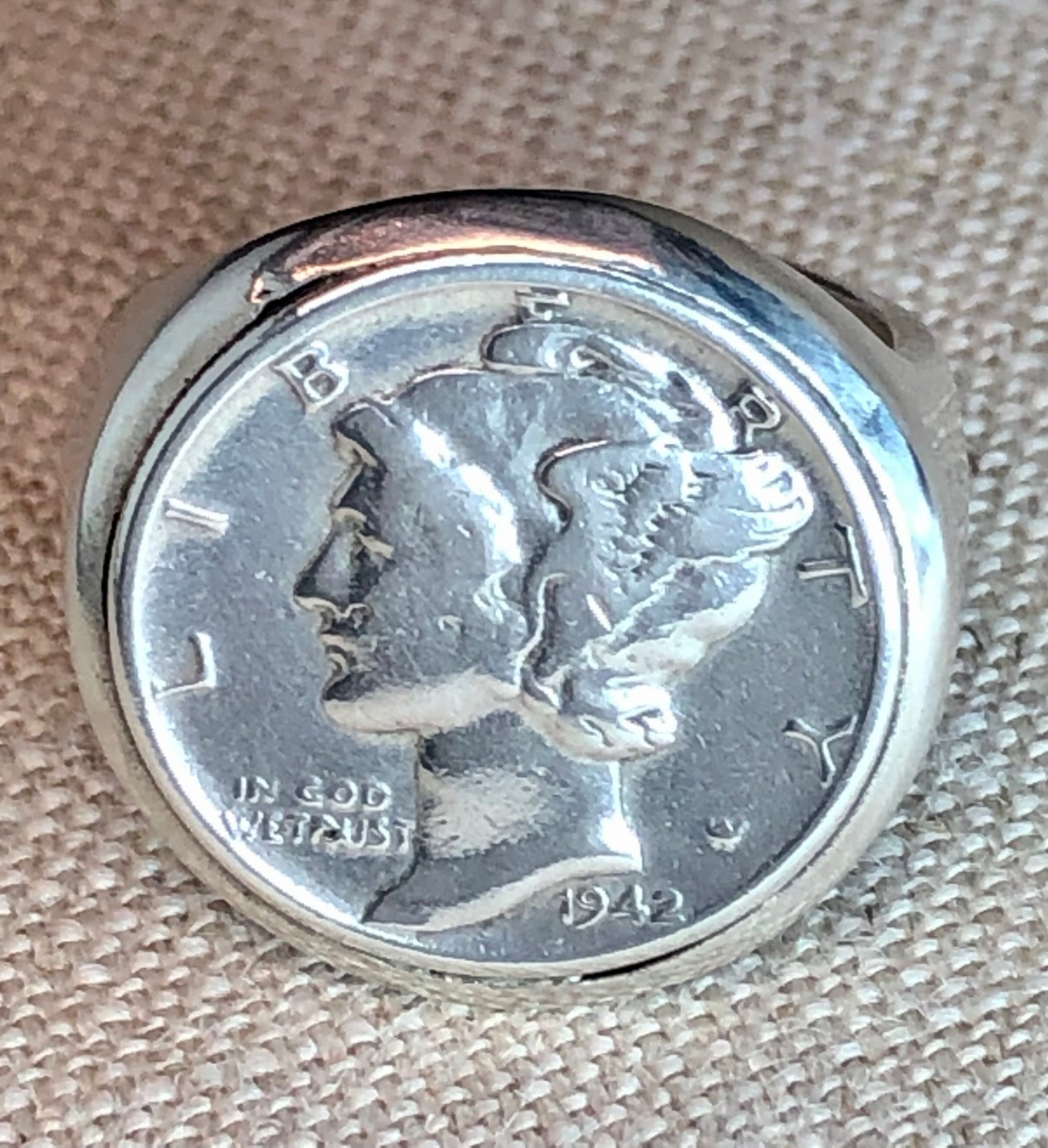 Mercury Dime Signet Ring