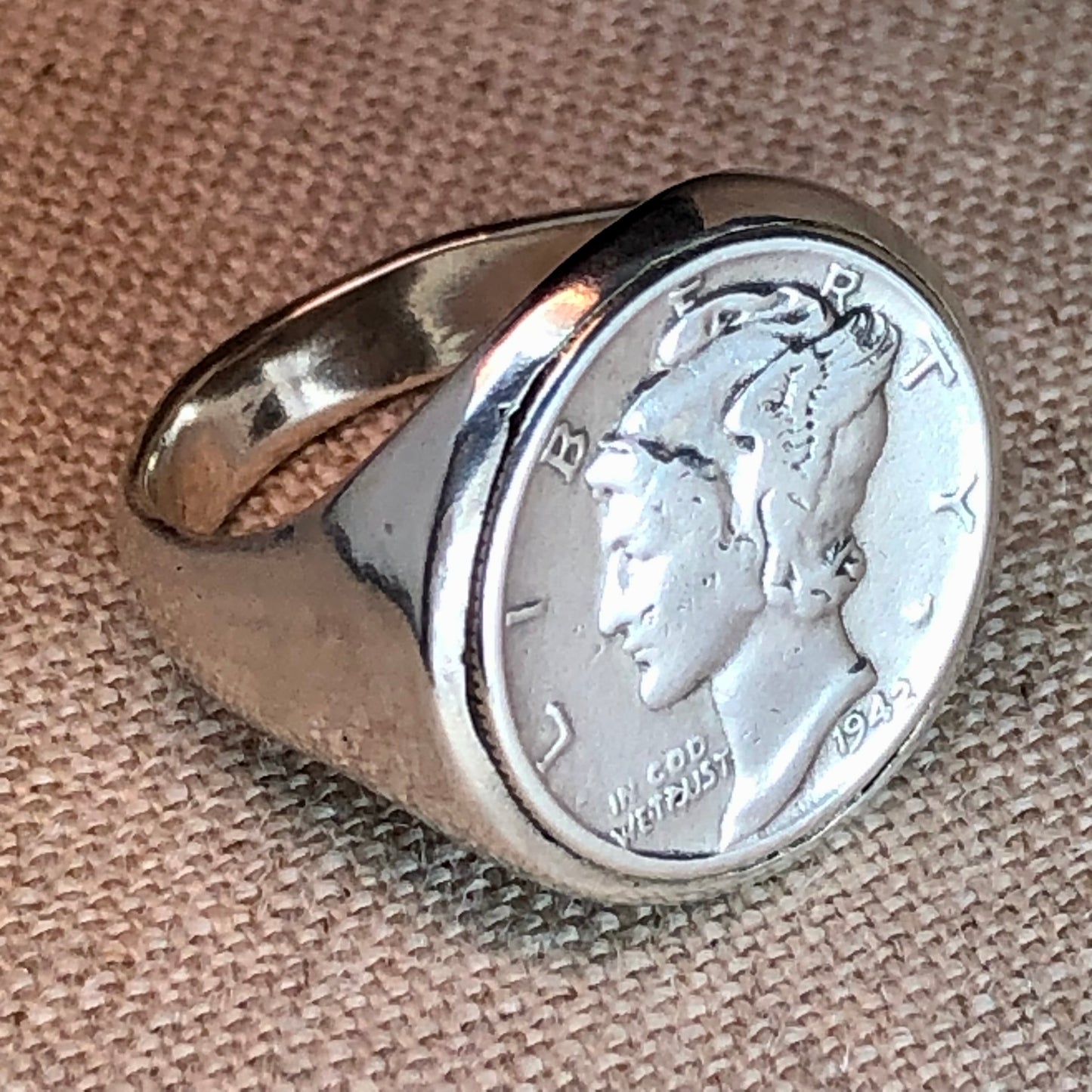 Mercury Dime Signet Ring